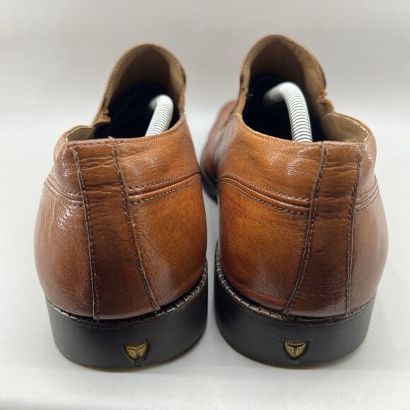 Michael Toschi Mario Side Gore Loafers Men’s Size 12 Brown Leather Slip On Shoes - Picture 4 of 11